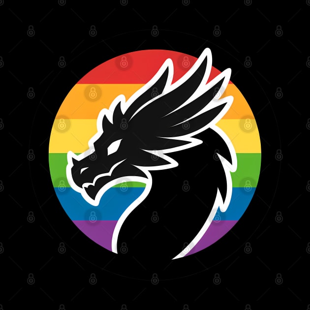 LGBTQ Pride Dragon Anthro Scalie Rainbow Logo by Blue Bull Bazaar