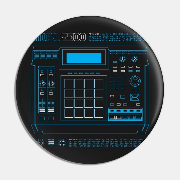 MPC2500 Outline Pin by Synthshirt