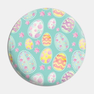 Pastel Watercolour Painted Easter Egg Pattern Pin