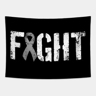 Fight Brain - Gray Tumor Ribbon Tapestry