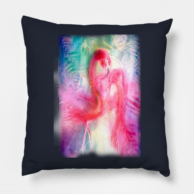 Flamingo Fortress Pillow by AnnikaPixie