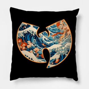 wutang - with japanese beach waves Pillow