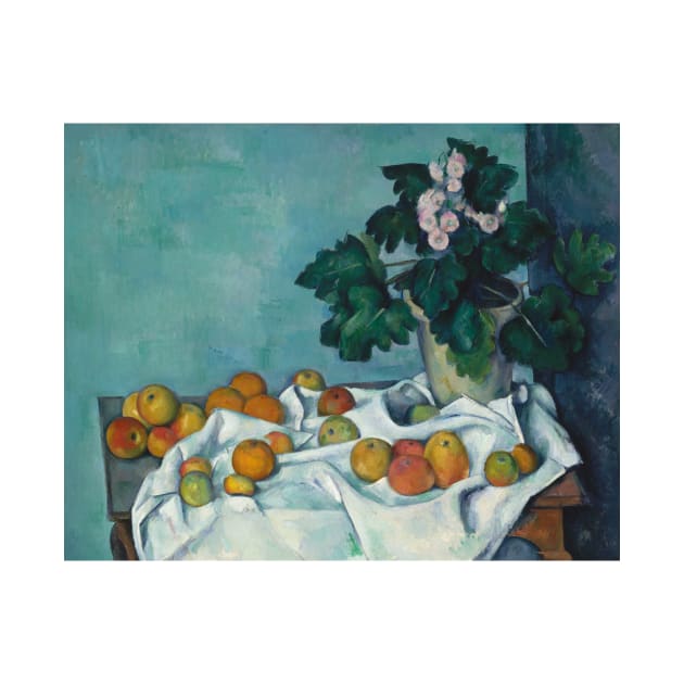 Still Life with Apples and a Pot of Primroses by Paul Cezanne by Classic Art Stall