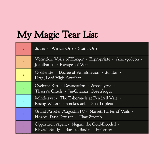 My Magic Commander "Tear" List by LP Designs