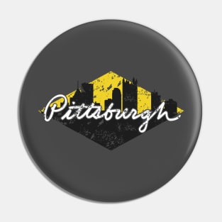 Pittsburgh Skyline Script Pin