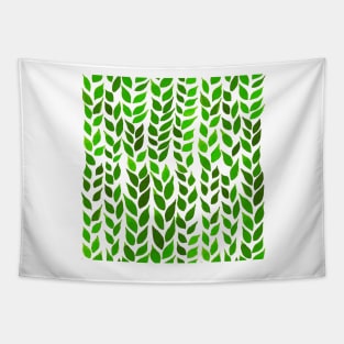 Simple Watercolor Leaves - Lime Green Tapestry