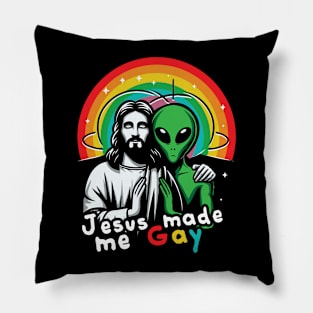 Jesus Made Me Gay Pillow