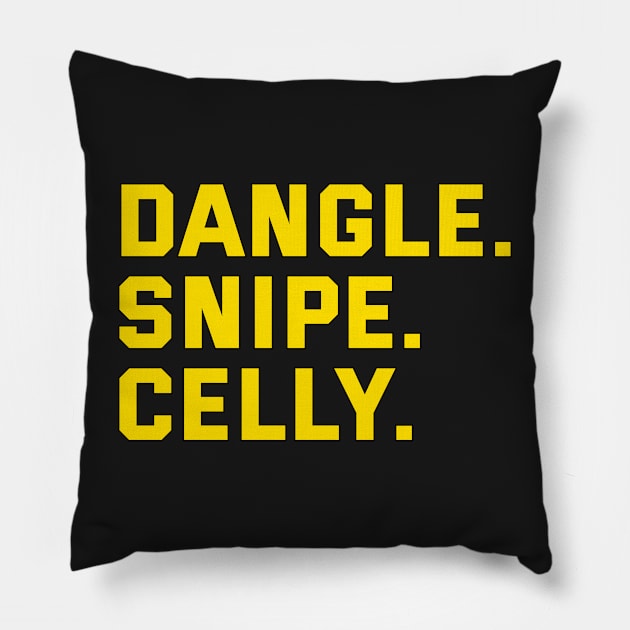 DANGLE. SNIPE. CELLY. Pillow by HOCKEYBUBBLE