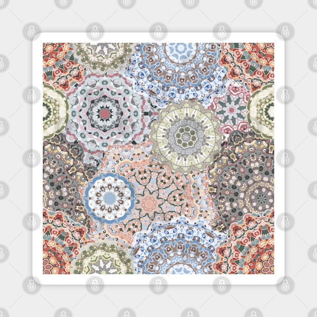 Seamless pattern with floral mandala Magnet by IrinaGuArt