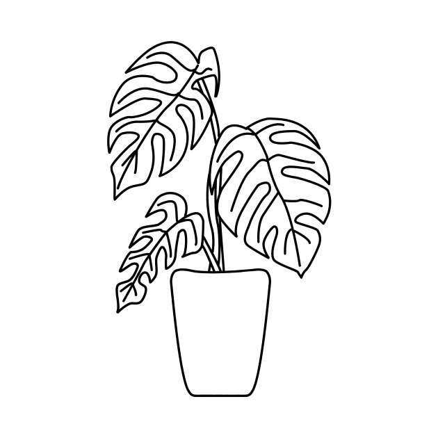 Gatenplant Philodendron Monstera Deliciosa Lines by Reujken