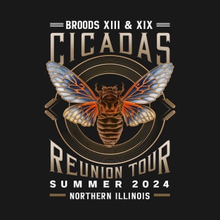Cicada 2024-Double Brood Emergence XIII & XIX Reunion vintage T-Shirt