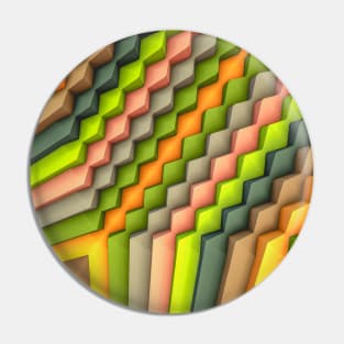 Exponential Edges Green Warmth Geometric Abstract Artwork Pin