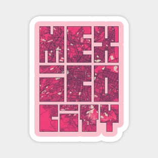 Mexico City Map Typography - Blossom Magnet