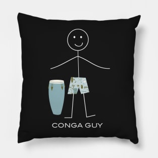 Funny Mens Conga Player Pillow