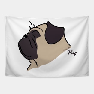 Pug silhouette Tapestry