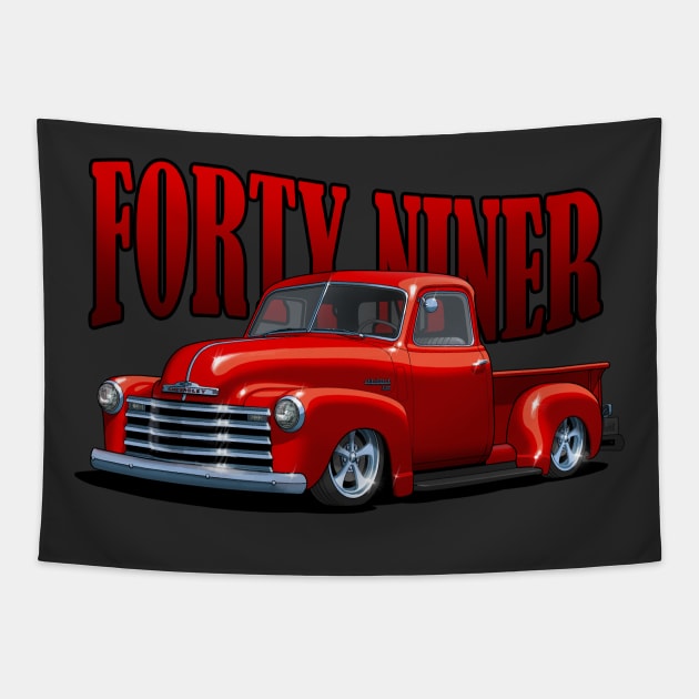 Custom Forty Niner Chevy Pickup Truck Tapestry by candcretro