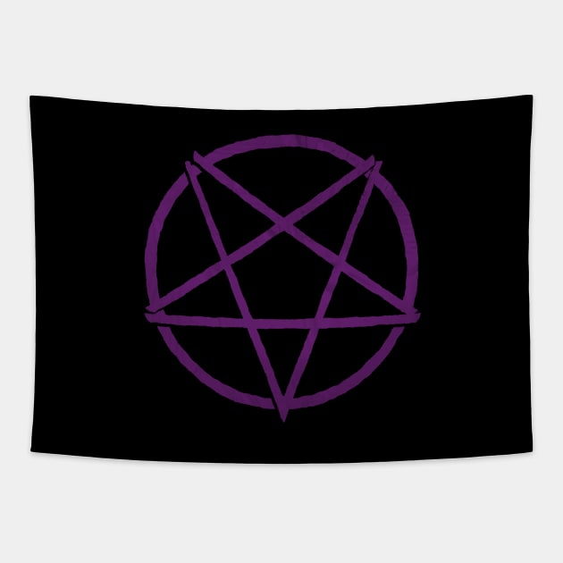 Satanic Panic Purple Pentagram | Hail Satan Tapestry by WearSatan