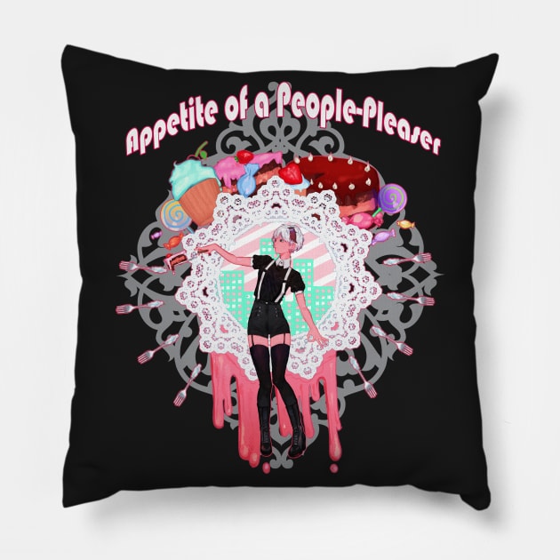 Appetite Of a People-Pleaser Pillow by p_ip_amoru