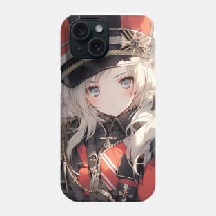 Redcoat Beauty - Elegant Anime Lady in British Army Attire Phone Case