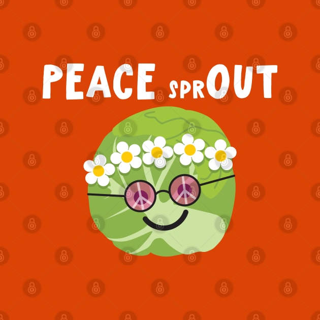 Peace Out Brussels Sprout by VicEllisArt