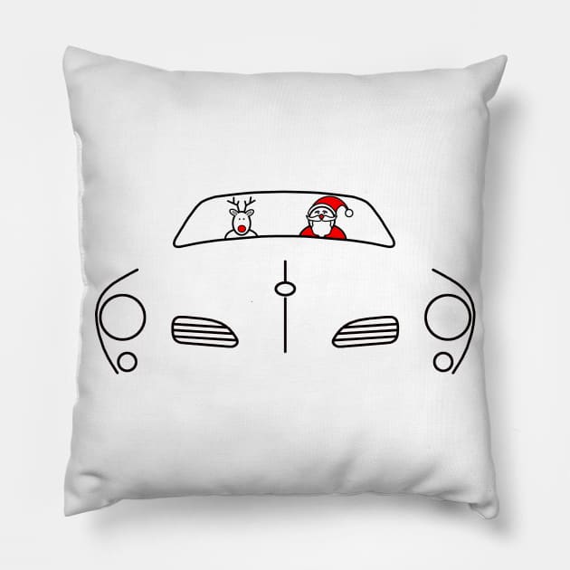 Karmann Ghia classic car Christmas special edition Pillow by soitwouldseem