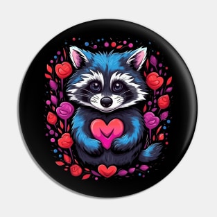 Raccoon Valentine Day Pin