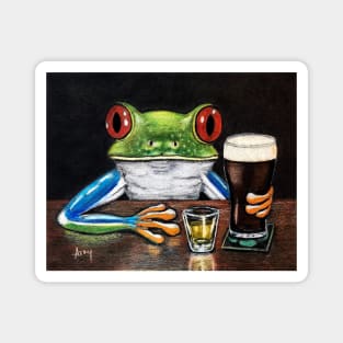 "Irish Pub Frog" - Frogs After Five collection Magnet