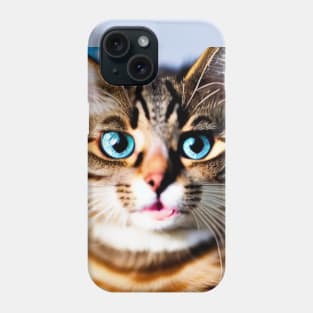 Surprised muzzle of a cute cat Phone Case