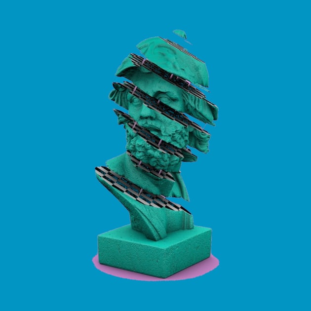 Vaporwave HOLOGRAPHIC greek statue by isarol