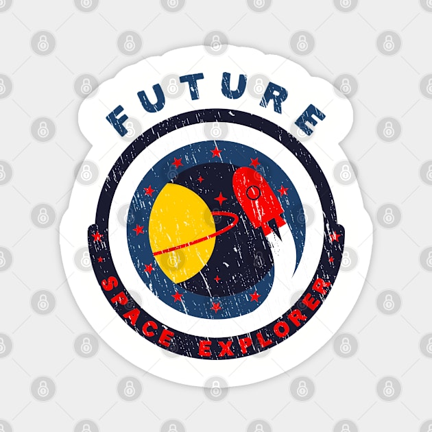 Future Space Explorer / Astronaut Patch Magnet by Quietly Creative