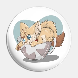 Fennec Fox in a Tea Cup Pin