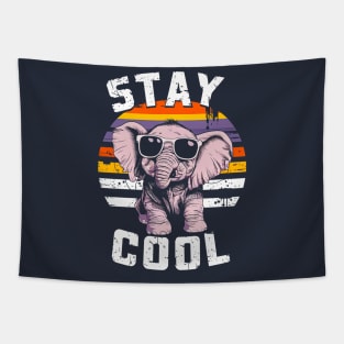 Stay Cool Funny elephant animal lover Tapestry