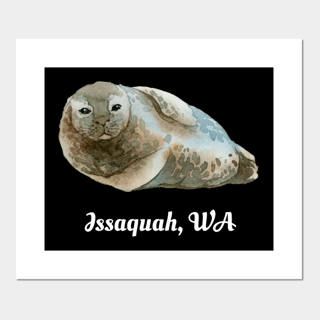 Issaquah WA Cute Harbor Seal Ocean Watercolor Sea Animal - Harbor Seal - Posters and Art Prints | TeePublic Issaquah WA Cute Harbor Seal Ocean Watercolor Sea Animal - Harbor Seal - Posters and Art Prints | TeePublic