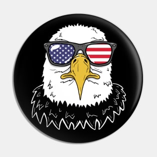American Bald Eagle Wearing Sunglasses Pin