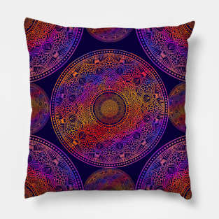 Boho Style Abstract Festive Mandala Pattern Pillow