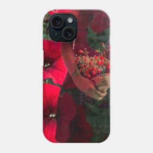 Girl with petunia flowers Phone Case