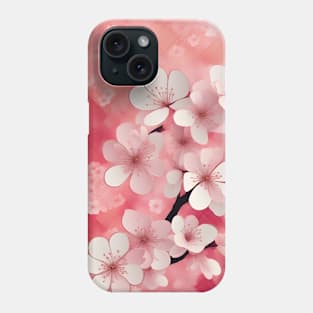 Pink Cherry Blossom Chiyogami Pattern Phone Case