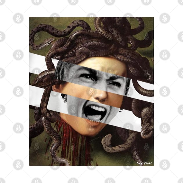 Medusa by Caravaggio and Vivien Leigh in the movie Psycho by luigi-tarini