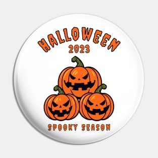 Halloween 2023 Spooky Season Pumpkin Jack O Lantern Festive Design Pin