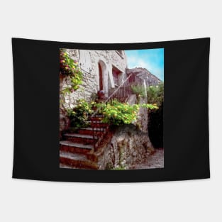 Provence,staircase with flowers. Tapestry