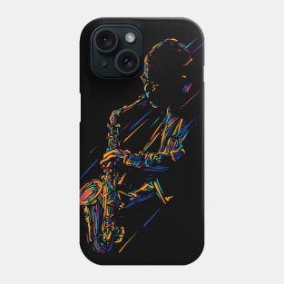 Saxophonist lineart Phone Case