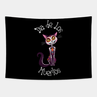 Dia de los Muertos- Sugar Candy Cat Tapestry