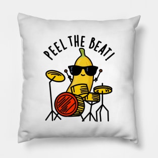 Peel The Beat Cute Banana Drummer Pun Pillow