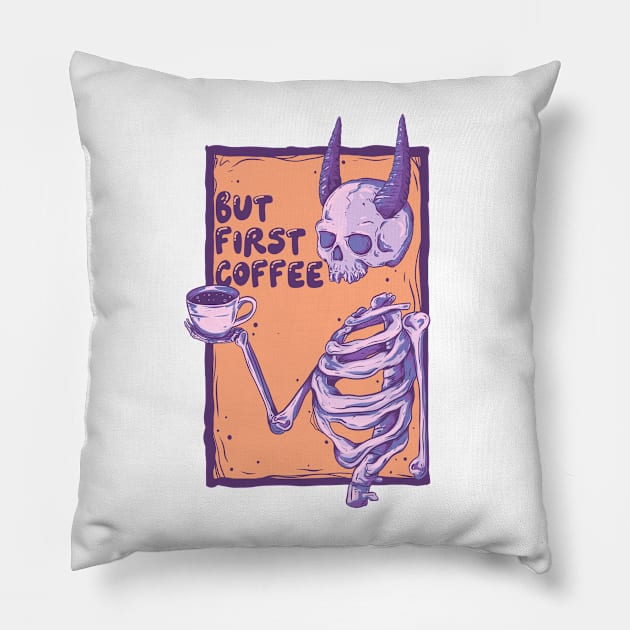 But first coffee Pillow by Jess Adams