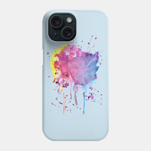 Yellow Pink Purple Blue Paint Splatter Phone Case by saradaboru