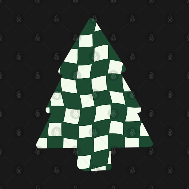 Abstract Checker Board Christmas Tree - Forest Green by JuneNostalgia