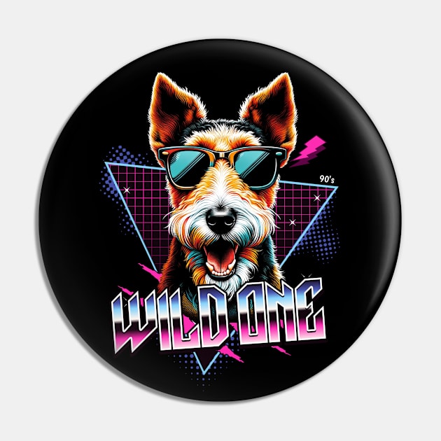 Wild One Fox Terrier Dog Pin by Miami Neon Designs