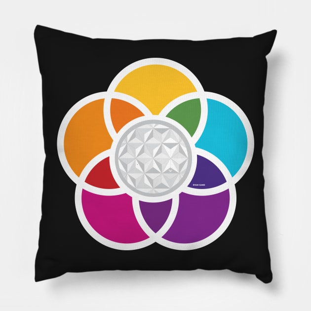 Spaceship Earth Pillow by keystonemagic