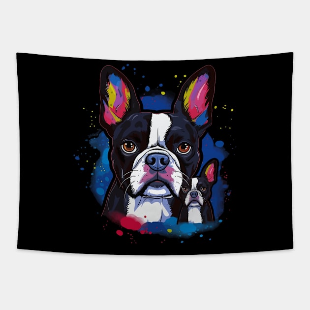 Boston Terrier Fathers Day Tapestry by JH Mart