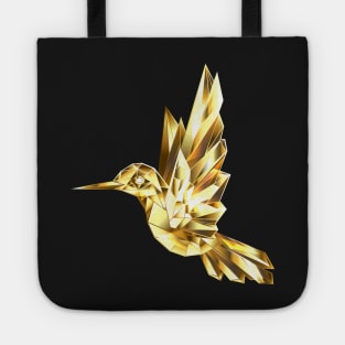 Gold Polygonal Hummingbird Tote